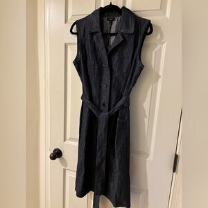 Talbots Dark Blue Sleeveless Midi Dress Size 8